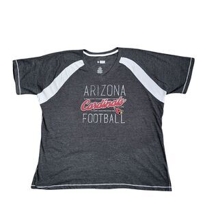 NFL Arizona Cardinals Short Sleeve V-Neck T-Shirt Women's 3X Gray Football NEW